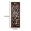 Mango Wood Wall Panel Hand Crafted with Leaves and Scroll Work Motif; Brown