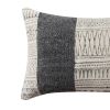 12 x 20 Rectangular Soft Cotton Dhurrie Accent Lumbar Throw Pillow; Kilim Pattern; Gray; White; DunaWest