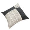 Dae 24 x 24 Square Handwoven Accent Throw Pillow; Cotton Dhurrie; Classic Kilim Pattern; Gray; Off White; DunaWest