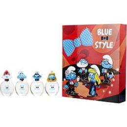 Smurfs 3d Variety By First American Brands 4 Piece Set Blue & Style With Papa Smurf, Smurfette, Vanity Smurf & Brainy Smurf And All Are Edt Sprays 1.7