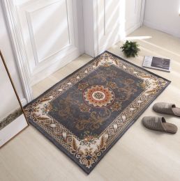 Thickened Absorbent Jacquard Carpet Dornier Woven Living Room Bathroom Rug Kitchen Non-slip Home Entry Floor Door Mat Red Brown (Color: Grey, size: 80CMx120CM)