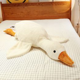 Fashion Rabbit Fur Big White Goose Doll Plush Toy Duck Large Sleep Throw Pillow Boys and Girls Sleep with Baby Birthday Present (Height: 90cm0.6kg, Color: White)