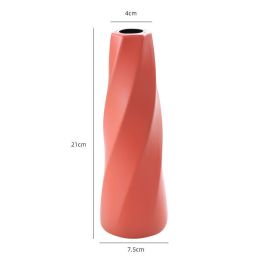 Large vases Wholesale plastic vases Household vase inserting Living room Creative simple small fresh home decorations (colour: Nordic Orange Tower [high style])