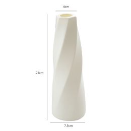 Large vases Wholesale plastic vases Household vase inserting Living room Creative simple small fresh home decorations (colour: Nordic white tower [high style])