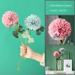 Nordic ins geometric vase light luxury metal iron decoration living room flower arrangement creative household glass flower rack decoration (size: Dandelion (two, excluding vase))