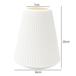 Large vases Wholesale plastic vases Household vase inserting Living room Creative simple small fresh home decorations (colour: Nordic style vertical grain white [short style])