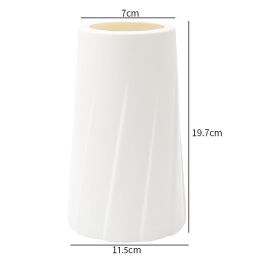 Large vases Wholesale plastic vases Household vase inserting Living room Creative simple small fresh home decorations (colour: Nordic style -- twill white)