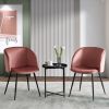 Upholstered velvet dining armrest chair set of 2