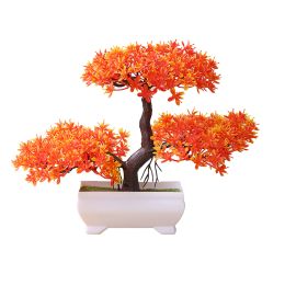 Plant Mold Lightweight Vivid Exquisite Mini Potted Plant for Store (Color: Sunset Red)