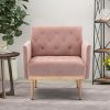 Accent Chair ; leisure single sofa with Rose Golden feet