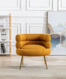 Accent Chair ; leisure sofa with Golden feet (Color: pic)