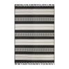 5' x 7' Black and White Striped Outdoor Rug