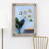 Rustic Wooden Framed Wall Mirror; Decorative Wood Wall Mirror for Living Room or Bathroom Vanity; Farmhouse Bathroom Mirror Rectangle Hanging Mirror H