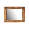 Rustic Wooden Framed Wall Mirror; Decorative Wood Wall Mirror for Living Room or Bathroom Vanity; Farmhouse Bathroom Mirror Rectangle Hanging Mirror H