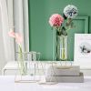 Nordic ins geometric vase light luxury metal iron decoration living room flower arrangement creative household glass flower rack decoration