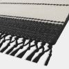 5' x 7' Black and White Striped Outdoor Rug