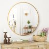 24" Wall Mirror Bathroom Mirror Wall Mounted Round Mirror; Black