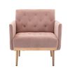 Accent Chair ; leisure single sofa with Rose Golden feet